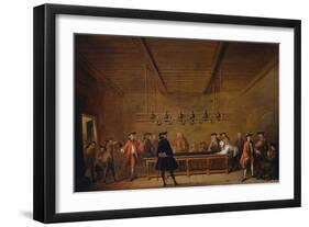 A Room of Game of Billiard at Paris, c. 1725-null-Framed Giclee Print