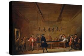 A Room of Game of Billiard at Paris, c. 1725-null-Stretched Canvas