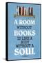 A Room Without Books Cicero Quote Plastic Sign-null-Framed Stretched Canvas