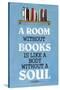 A Room Without Books Cicero Quote Plastic Sign-null-Stretched Canvas