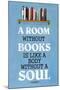 A Room Without Books Cicero Quote Plastic Sign-null-Mounted Art Print