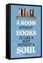 A Room Without Books Cicero Quote Plastic Sign-null-Framed Stretched Canvas