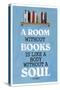 A Room Without Books Cicero Quote-null-Stretched Canvas