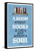 A Room Without Books Cicero Quote-null-Framed Stretched Canvas