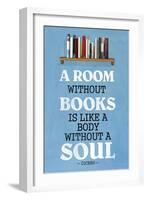 A Room Without Books Cicero Quote-null-Framed Art Print