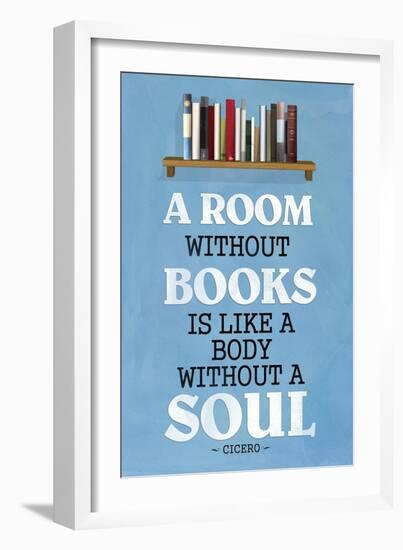 A Room Without Books Cicero Quote-null-Framed Art Print