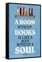 A Room Without Books Cicero Quote-null-Framed Stretched Canvas