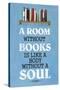 A Room Without Books Cicero Quote-null-Stretched Canvas