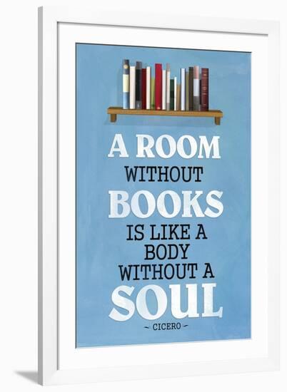 A Room Without Books Cicero Quote-null-Framed Art Print