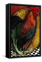 A Rooster in the Kitchen-Jan Panico-Framed Stretched Canvas