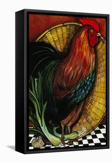 A Rooster in the Kitchen-Jan Panico-Framed Stretched Canvas