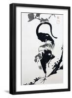 A Rooster Sumi on Paper-Jakuchu Ito-Framed Premium Giclee Print