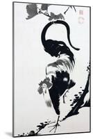 A Rooster Sumi on Paper-Jakuchu Ito-Mounted Giclee Print