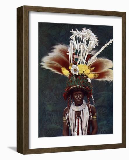 A Roro Chief Dressed for a Ceremonial Dance, Papua New Guinea, 1920-Charles Gabriel Seligman-Framed Giclee Print