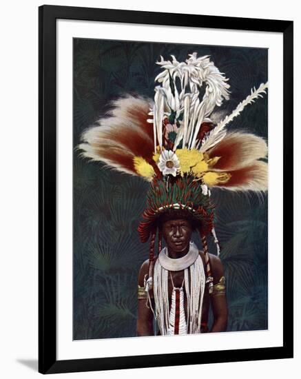 A Roro Chief Dressed for a Ceremonial Dance, Papua New Guinea, 1920-Charles Gabriel Seligman-Framed Giclee Print