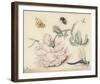 A Rose and Five Insects (1618)-Christoffel van den Berghe-Framed Art Print