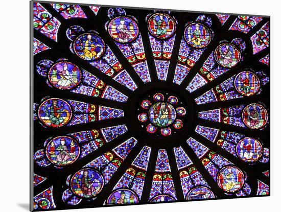 A Rose Window in Notre Dame Cathedral, Paris, France-William Sutton-Mounted Premium Photographic Print