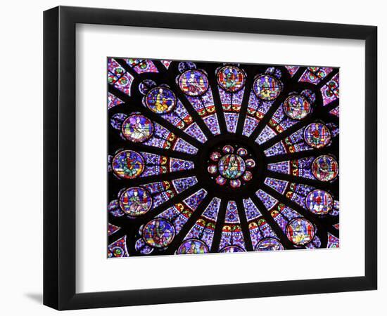 A Rose Window in Notre Dame Cathedral, Paris, France-William Sutton-Framed Photographic Print