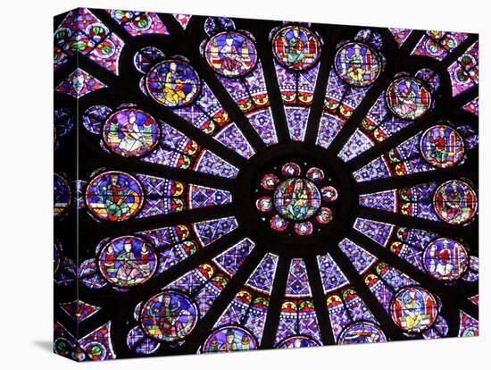 A Rose Window in Notre Dame Cathedral, Paris, France-William Sutton-Stretched Canvas