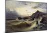 A Rough Sea at Porto Venere, by Rinaldo Saporiti (1840-1913), Italy, 19th Century-null-Mounted Giclee Print