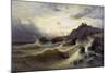 A Rough Sea at Porto Venere, by Rinaldo Saporiti (1840-1913), Italy, 19th Century-null-Mounted Giclee Print