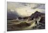 A Rough Sea at Porto Venere, by Rinaldo Saporiti (1840-1913), Italy, 19th Century-null-Framed Giclee Print