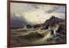 A Rough Sea at Porto Venere, by Rinaldo Saporiti (1840-1913), Italy, 19th Century-null-Framed Giclee Print