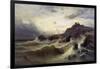 A Rough Sea at Porto Venere, by Rinaldo Saporiti (1840-1913), Italy, 19th Century-null-Framed Giclee Print