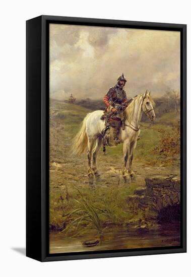 A Roundhead on Horseback-Ernest Crofts-Framed Stretched Canvas