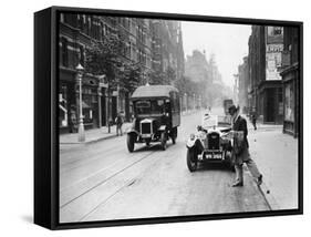 A Rover 1928 10/25 Hp Sports Car Parked in a London Street, 1931-null-Framed Stretched Canvas