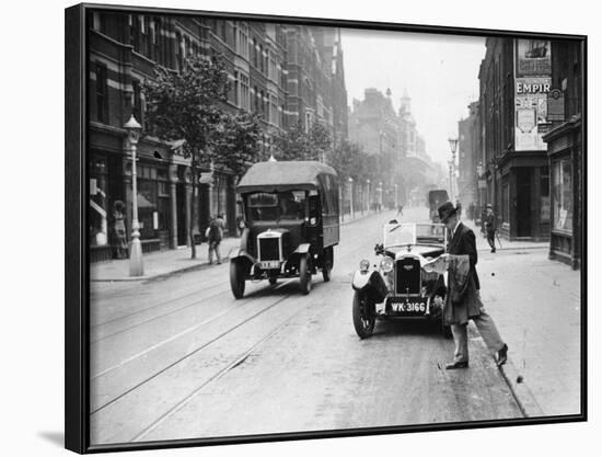 A Rover 1928 10/25 Hp Sports Car Parked in a London Street, 1931-null-Framed Photographic Print