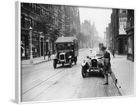 A Rover 1928 10/25 Hp Sports Car Parked in a London Street, 1931-null-Framed Photographic Print