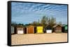 A Row of Beach Changing Huts-Will Wilkinson-Framed Stretched Canvas