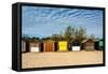 A Row of Beach Changing Huts-Will Wilkinson-Framed Stretched Canvas