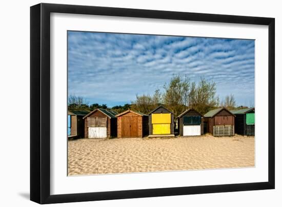 A Row of Beach Changing Huts-Will Wilkinson-Framed Photographic Print