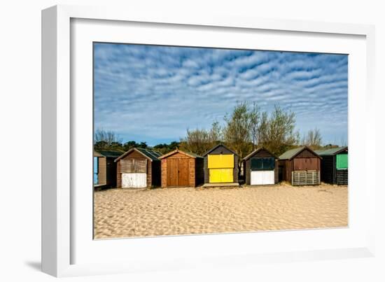 A Row of Beach Changing Huts-Will Wilkinson-Framed Photographic Print