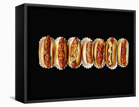 A Row of Hot Dogs-Jim Norton-Framed Stretched Canvas