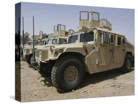 A Row of Humvees from Task Force Military Police-Stocktrek Images-Stretched Canvas