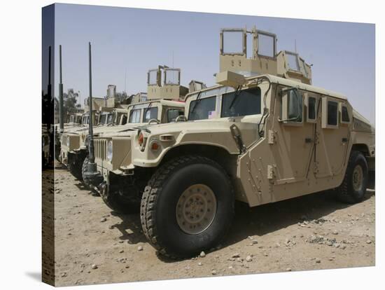 A Row of Humvees from Task Force Military Police-Stocktrek Images-Stretched Canvas