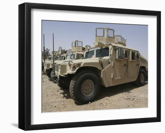 A Row of Humvees from Task Force Military Police-Stocktrek Images-Framed Photographic Print