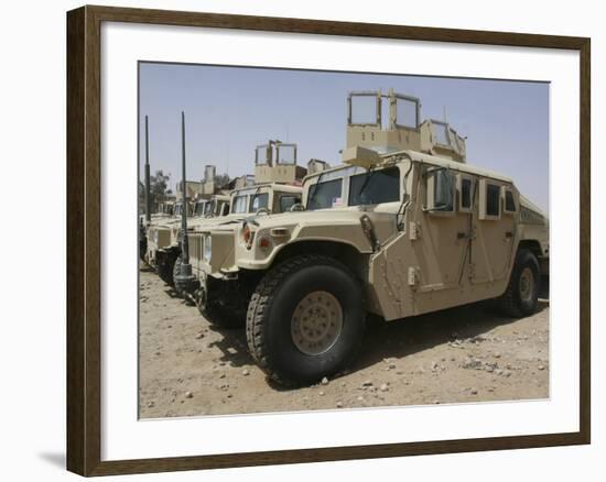 A Row of Humvees from Task Force Military Police-Stocktrek Images-Framed Photographic Print