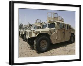 A Row of Humvees from Task Force Military Police-Stocktrek Images-Framed Photographic Print