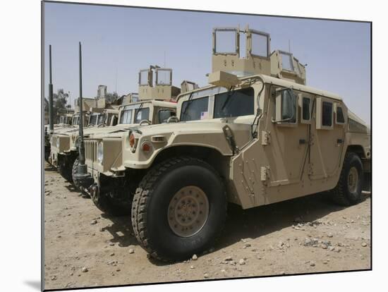 A Row of Humvees from Task Force Military Police-Stocktrek Images-Mounted Photographic Print
