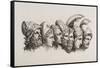 A Row Of Seven Heads Of Classical Heroes and Heroines From the Stories Of Homer.-HW Tischbein-Framed Stretched Canvas