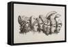 A Row Of Seven Heads Of Classical Heroes and Heroines From the Stories Of Homer.-HW Tischbein-Framed Stretched Canvas