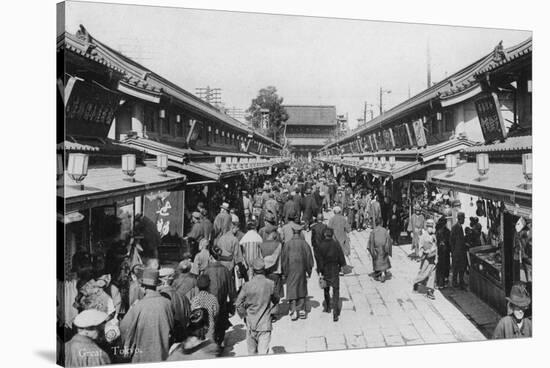 A Row of Shops in Asakusa, Tokyo, 20th Century-null-Stretched Canvas