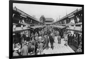 A Row of Shops in Asakusa, Tokyo, 20th Century-null-Framed Giclee Print