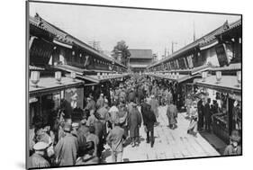 A Row of Shops in Asakusa, Tokyo, 20th Century-null-Mounted Giclee Print