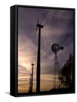 A Row of Wind Turbines-Charlie Riedel-Framed Stretched Canvas