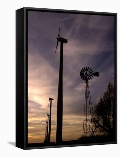 A Row of Wind Turbines-Charlie Riedel-Framed Stretched Canvas